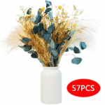 57 TK naturaalsest taimest kuivatatud pampa muru kimp Kuivatatud lilledega pulmastseen Fotosessiooni kaunistused T&auml;nup&uuml;ha kodukaunistus 57PCS