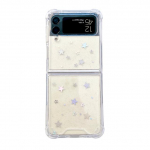 Samsung Galaxy Z Flip 4 3 &uuml;mbrisele, l&auml;bipaistev Glitter Star Love Clear p&otilde;rutuskindel tagakaas Samsung Z Flip4 Zflip3 5g &uuml;mbrisele For Samsung Z Flip 4