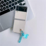 Armas Cartoon Bear telefoni&uuml;mbris Samsung Galaxy Z Flip 3 5g Z Flip ripatskett l&auml;bipaistev kate Z Flip 4 Coque Fundas Galaxy Z Flip 3 sinine