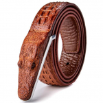 Plyesxale br&auml;ndi meeste rihmad Luksuslikud nahast disainitud v&ouml;&ouml;d meeste kvaliteetsed Ceinture Homme Crocodile Cinturones Hombre 125cm pruun