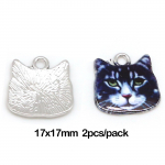 2/6 tk 17 * 17 mm v&auml;ikese kassipea sulamist tilk&otilde;li ripatsid ehete komponentide valmistamiseks DIY kaelakee k&auml;ev&otilde;ru k&otilde;rvar&otilde;ngas 17*17mm 2pcs