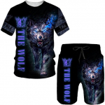 Hundi 3D prinditud T-s&auml;rk/&uuml;likond, suvine l&uuml;hikeste varrukatega O-kaelusega meeste s&auml;rgid ja l&uuml;hikesed p&uuml;ksid, 2 tk. vabaaja paari spordir&otilde;ivaste spordidress XS