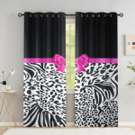 Leopardimustrilised kardinad elutuppa Luksuslik roosa vibuprintsessi pimendav kardin magamistoa sebraprinteriga aknahoolduseks W66 X H183cm X 2