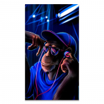 Moodne popkunst DJ Monkey Orangutan l&otilde;uendimaal Kodukaunistuse seinakunsti plakat ja prinditud seinapilt elutoa kaunistamiseks 20x40cm No Frame