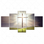 Modulaarsed HD-prindid Jeesuse pilt Kodu Religioon Dekoratsioon Ristimaalid 5 komplekti l&otilde;uendiplakati seinakunst elutoa raamistikuks 20x35cm*2 20x45cm*2 20x55cm*1