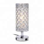 Tomshine Crystal &ouml;&ouml;lauavalgusti dekoratiivne lauavalgusti kahe USB-laadimispordiga, moodne US Plug