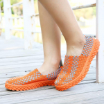 Suvised meeste punutud rannajalatsid Naiste vabaaja kootud slip on &otilde;ues tennistossud paaridele 39 oranž
