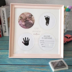 Vasts&uuml;ndinud Beebi K&auml;ej&auml;lje Jalaj&auml;lje Pildiraam Tindiplokk DIY Pildiraam Suveniir T&uuml;drukud Poisid Imiku Kasvu M&auml;lestusese Kodu roosa