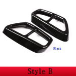 For BMW 5 Series 6 Series GT G30 G38 G32 2018-21 stainless Car Tail Throat Exhaust Pipe Decoration Cover Sticker Car Style B Black black