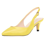 Naiste 50 mm terava varbaga pandlaga sandaalid Slingback pumbad k&otilde;rged kontsad kitten kontsapeokleit pulmakleit mugavad kingad 41 kollane