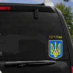Tri Mishki WCS236 12x17cm Ukraina v&auml;iksem vapp Autokleebis V&auml;rvilised autokleebised Autode autokleebised