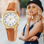 Naiste kvartskell Spordi kvartskell Kergesti loetav araabia numbritega PU-nahast rihmaga k&auml;ekellad 7