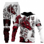 Wolf 3D Prinditud Hoodie P&uuml;kste &Uuml;likond Meeste S&uuml;gis- ja Talvine vabaaja kampsun Pullover Meeste Spordidressi Komplekt Mood Meeste R&otilde;ivaste &Uuml;likond S valge