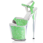 20 cm naiste seksikad sandaalid platvorm Peep Toe Catwalk mudel Pole Dance k&otilde;rged kontsad &ouml;&ouml;klubi kingad Striptiis kingad 43 roheline