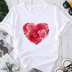 (Aasia suurus) Fashion Print Graphic Tee Plant Trend Armas 90ndate stiil Armas naiste vabaaja T-riietus Vabaaja naiste l&uuml;hikeste varrukatega T-s&auml;rk S
