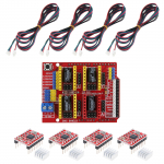 1 tk CNC Shield V3.0 pikendusplaat 4 tk A4988 samm-mootori draiver 4 tk samm-mootori kaabel 3D-printeri / graveerija jaoks koos 4 tk jahutusradiaatoriga
