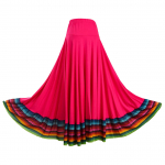 Swing seelik Flamenco ballisaali kost&uuml;&uuml;m tantsuriided uhke kleit pikk seelik tantsulava esinemiseks 5XL 87cm kuum roosa v&auml;rv