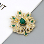 Retro kullav&auml;rvi naiste lillepross Valge kristallist etnilisest pidus&ouml;&ouml;gist Vintage ehted punane