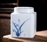 Loovus Ruudukujuline keraamiline tee Caddy Kaasaskantav suletud purgiga teekarbid V&uuml;rtside organiseerija kommide kohvi ja kuivatatud puuviljade s&auml;ilituspaak A 10x12cm  750ml