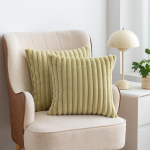 J&auml;nesekarva imitatsioon triibuline padi, pehme &uuml;hev&auml;rviline diivan padi voodi &auml;&auml;res eemaldatav pestav padi 45*45 pillowcase kaamel