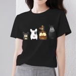 Naiste T-s&auml;rk Klassikaline must metsik mood uus multikas loomamustriga prindiseeria suvise vabaaja naiste l&uuml;hikeste varrukatega s&auml;rk XXXL