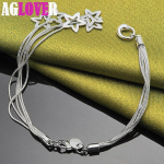 925 Sterling Silver Five Snake Star keti k&auml;ev&otilde;ru ehted 20cm