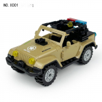 X001 Black Jeep Spetsiaalne politseiarmee roheline auto maastikus&otilde;iduk Lapsed panevad kokku v&auml;ikeste osakeste ehitusplokid m&auml;nguasjad