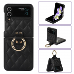 S&otilde;rmus&otilde;rmuse hoidja nahk&uuml;mbris Samsung Galaxy Z Flip 5 Z Flip 4 Z Flip 3 5G Z Voldi 5 Z Voldi 4 Z Voldi 3 P&otilde;rutuskindel Emboss Diamond Ultra &otilde;huke kate Samsung Z Flip 3 must