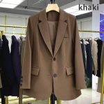 Roosa valge bleisermantel Naiste kevad-s&uuml;gis vaba aja avarad bleiserid, kost&uuml;&uuml;m, taskutops, must roheline bleiser 3XL