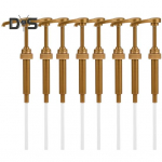 8 tk PP plastist &scaron;erbetisiirupi pressi t&uuml;&uuml;p praktiline kastme jaotur kohvisiirupi pump kollane