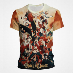 Black Clover Anime 3D-tr&uuml;kiga Unisex T-s&auml;rk L&uuml;hikeste varrukatega T-s&auml;rk Meestele Joonisfilmigraafikaga &Uuml;laosa Tees Otaku Suveriided L