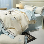 Kvaliteetsed luksuslikud 100-niidised Austraalia puuvillast raskekaalulised tikandiga puuvillasest neli osa koosnevad voodilinad, tekikotid ja kummiga voodilinad 1.5m bed sheet model-4PCS