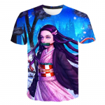 Teen Demon Slayer Cartoon T-s&auml;rk poisid ja t&uuml;drukud Kimetsu No Yaiba Cute Anime T-s&auml;rk Kawaii Manga Graafiline T-s&auml;rk Hip Hop 100CM
