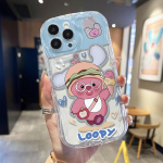 Cream Wave kaarjas silikoonist l&auml;ikiv pehme &uuml;mbris armas multikas loopy tr&uuml;kitud kestaga mobiiltelefoni tagakaas iPhone'ile Samsung Xiaomi iPhone 6