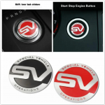 Auto k&auml;iguvahetuse nupu SV logo kleebis Mootori k&auml;ivitamise peatamise nupu embleemi m&auml;rgi kleebis Jag/uar LA/ND RO/VER RAN/GE RO/VER jaoks must