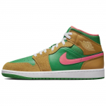 Air Jordan 1 Mid SE Wheat Watermelon Meeste tossud Pruun Chutney Lucky-Green DX4332-700 42.5