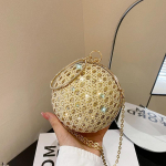 Kettkott Naiste v&auml;ike kott 2024 Uus mood One Shoulder Crossbody Ball k&auml;ekott kuld