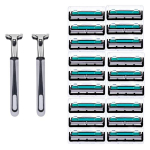 Aditso kahe teraga raseerija valge 2p + žiletitera 18p komplekt, 1 komplekt