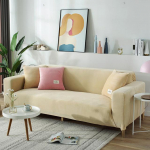 Sametisest riidest diivanikate Elastne diivanikate Diivani katted L-kujuline sektsioondiivani katted koju 1 Pillowcase kreemikas