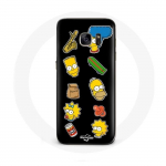 &Uuml;mbris Samsung Galaxy S7 Edge The Simpsons kleebistele mustal taustal