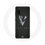 &Uuml;mbris Samsung Galaxy A41 Vikings Series 6. hooaja logoga V M&otilde;&otilde;gahall must taust