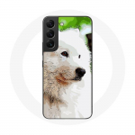 Valge &uuml;mbris Samsung Galaxy S21 FE samojeedi koerale