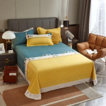 1 tk 100% puuvillane voodilina Luksuslik paks voodikate, &uuml;mmargune nelja nurgaga voodipesu Vintage eurostiilis voodilina voodilina. 2pcs Pillowcases