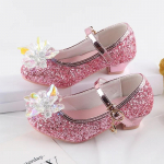 Suvised t&uuml;drukute k&otilde;rged kontsad lamedad sandaalid Flash Lastele t&uuml;drukutele vibu nahast kingad Laste tantsukingad Printsessi kulumiskindlad libisemiskindlad sandaalid suurus 26-37 37 roosa