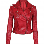 Pehme nahkjakk K&auml;sit&ouml;&ouml; Uus Mootorrattur Biker Naistele Ehtne PUNANE Lambanahk XS punane