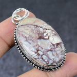 Natural Wild Horse Gemstone Handmade 925 Sterling Silver Gift Pendant 2.29 t1t51