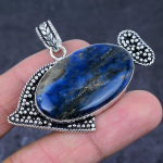 Natural Sodalite Gemstone Handmade 925 Sterling Silver Pendant 1.81 q8h19