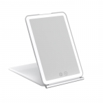 Valgustatud reisimeigipeegli USB-laadimine t&auml;itevalgustusega kaasaskantavate LED-lauapealsete kosmeetikapeeglitega Flip mirror  10x glassWhite#
