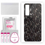 apgo Protective Skin Sticker for the back compatible with vivo X50, Wrap Film, Foil, Vinyl - Pattern Carbon Black Pixel