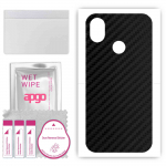 apgo Protective Skin Sticker for the back compatible with Cat S52, Wrap Film, Foil, Vinyl - Pattern Carbon Black